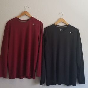 2 nike men long sleeve Dri-fit shirts